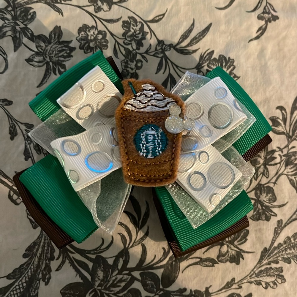 Starbucks inspired hair bow